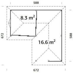 Palmako Holz-Pavillon Bianca 24,9 M² Set 3 Natur / Unbehandelt -Outdoor Schirm Verkauf 4743142018804 4980 VM 02