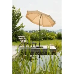 Schneider Schirme Balkonschirm Aquila Ø 200 Cm Natur Mit Push-Up Mechanik -Outdoor Schirm Verkauf 475393 2630 2