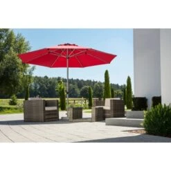Schneider Sonnenschirm Gemini Dunkelrot Ø 360 Cm -Outdoor Schirm Verkauf 475506 2630 2