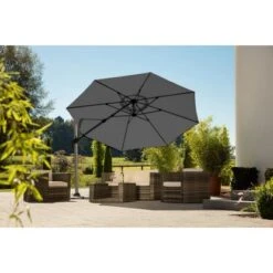 Schneider Schirme Ampelschirm Bermuda Ø 350 Cm Anthrazit Mit Kurbelmechanik -Outdoor Schirm Verkauf 475709 2630 2
