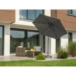Schneider Sonnenschirm Napoli Anthrazit Ø 270 Cm -Outdoor Schirm Verkauf 475802 2630 2
