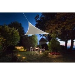 Perel Sonnensegel Mit LED-Beleuchtung Dreieckig 3,6 M X 3,6 M X 3,6 M Taupe -Outdoor Schirm Verkauf 600821 1717 2