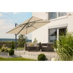 Schneider Schirme Ampelschirm 300 Cm X 358 Cm Natur Mit Kurbelmechanik -Outdoor Schirm Verkauf 609087 2630 15