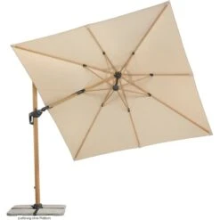 Schneider Ampelschirm Rhodos Twist Woody Natur 300 Cm X 300 Cm -Outdoor Schirm Verkauf 609397 2630 04