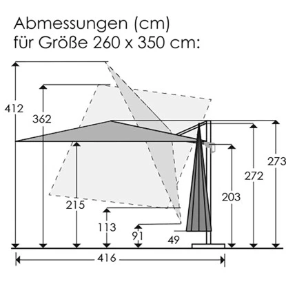 Schneider Schirme Ampelschirm 260 Cm X 416 Cm Natur Mit Kurbelmechanik 16 Schneider Schirme Ampelschirm 260 Cm X 416 Cm Natur Mit Kurbelmechanik – Bild 14