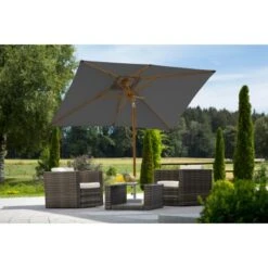 Schneider Rechteckschirm Malaga Anthrazit 300 X 200 Cm -Outdoor Schirm Verkauf 661344 2630 2