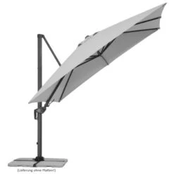 Schneider Schirme Ampelschirm 300 Cm X 360 Cm Silbergrau Mit Kurbelmechanik -Outdoor Schirm Verkauf 661375 2630 3