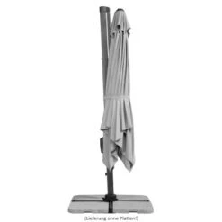 Schneider Schirme Ampelschirm 300 Cm X 360 Cm Silbergrau Mit Kurbelmechanik -Outdoor Schirm Verkauf 661375 2630 8