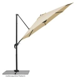 Schneider Schirme Ampelschirm Ø 300 Cm Natur Mit Kurbelmechanik -Outdoor Schirm Verkauf 661673 2630 3