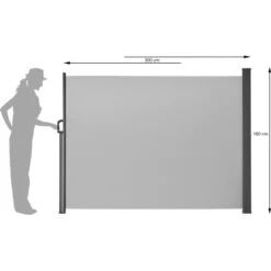 Gartenfreude Seitenmarkise Ausziehbar 160 Cm X 300 Cm Hellgrau -Outdoor Schirm Verkauf 72801 4655 4251083904563 3