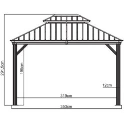 Sojag Aluminium Pavillon Messina 10 X 12 Anthrazit 298 Cm X 363 Cm X 291 Cm 20 Sojag Aluminium Pavillon Messina 10 X 12 Anthrazit 298 Cm X 363 Cm X 291 Cm -Outdoor Schirm Verkauf 741 sj03100 messina10x12 9