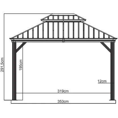 Sojag Aluminium Pavillon Messina 10 X 12 Anthrazit 298 Cm X 363 Cm X 291 Cm 11 Sojag Aluminium Pavillon Messina 10 X 12 Anthrazit 298 Cm X 363 Cm X 291 Cm – Bild 9