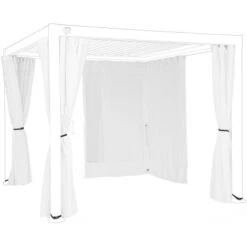 Bizzotto Vorhang Und Netz Für Pergola Ocean Weiß 238 Cm X 294 Cm 4er-Set