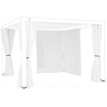 Bizzotto Vorhang Und Netz Für Pergola Ocean Weiß 238 Cm X 344 Cm 4er-Set 3 Bizzotto Vorhang Und Netz Für Pergola Ocean Weiß 238 Cm X 344 Cm 4er-Set