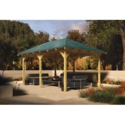 Karibu Pavillon Bever 4 Kesseldruckimprägniert 429 Cm X 289 Cm X 296 Cm