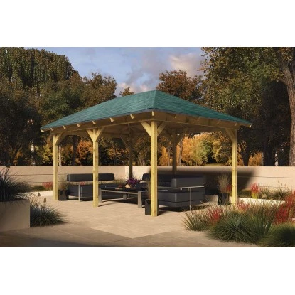 Karibu Pavillon Bever 4 Kesseldruckimprägniert 429 Cm X 289 Cm X 296 Cm 3 Karibu Pavillon Bever 4 Kesseldruckimprägniert 429 Cm X 289 Cm X 296 Cm