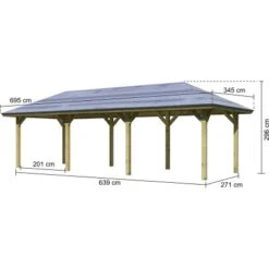 Karibu Pavillon Bever 5 Kdi Mit Verlängerung 639 Cm X 289 Cm X 296 Cm -Outdoor Schirm Verkauf 806165 3739 02