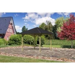 Karibu Pavillon Bever 1 Set Kdi Mit Schindeln Schwarz 265 Cm X 265 Cm X 290 Cm -Outdoor Schirm Verkauf 806166 3739 01