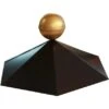 Karibu Haube Für Sechseckpavillon Schwarz Mit Messingkugel 18,9 X 21,2 X 9,7 Cm -Outdoor Schirm Verkauf 806274 3739 03