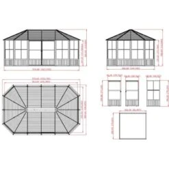 Sojag Pavillon Charleston 384 Cm X 594 Cm -Outdoor Schirm Verkauf 8153470 1741 07