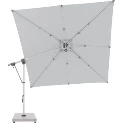 Doppler Ampelschirm Expert 300 Cm X 300 Cm Hellgrau Mit Kurbelmechanik -Outdoor Schirm Verkauf 821977 1948 05