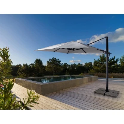 Bizzotto Ampelschirm Ines 3 M X 4 M Dunkelgrau 6 Bizzotto Ampelschirm Ines 3 M X 4 M Dunkelgrau – Bild 4