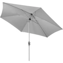 Doppler Marktschirm Ø 376 Cm Hellgrau Mit Kurbelmechanik -Outdoor Schirm Verkauf 9003034321609 1948 S 02