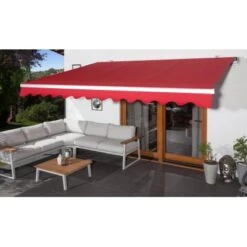 Wismar Gelenkarmmarkise Silber M. Kurbelbed. 300 X 200 Cm Stoff Rostrot -Outdoor Schirm Verkauf 909861 2354 4