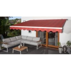 Wismar Gelenkarmmarkise Silber M. Kurbelbed. 300 X 200 Cm Stoff Bordeaux -Outdoor Schirm Verkauf 909863 2354 4