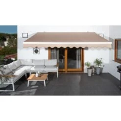 Wismar Gelenkarmmarkise Silber M. Kurbelbed. 300 X 200 Cm Stoff Uni Beige -Outdoor Schirm Verkauf 909867 2354 3