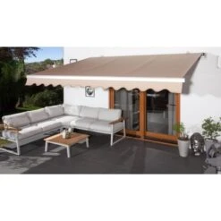 Wismar Gelenkarmmarkise Silber M. Kurbelbed. 300 X 200 Cm Stoff Uni Beige -Outdoor Schirm Verkauf 909867 2354 4