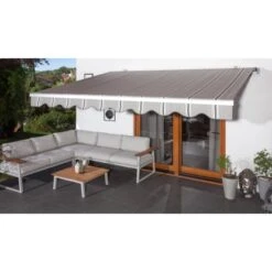 Wismar Gelenkarmmarkise Silber M. Kurbelbed. 300 X 200 Cm Stoff Grau-Schwarz -Outdoor Schirm Verkauf 909868 2354 4