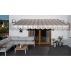 Wismar Gelenkarmmarkise Silber M. Kurbelbed. 300 X 250 Cm Stoff Hellgrau-Beige -Outdoor Schirm Verkauf 909869 2354 3