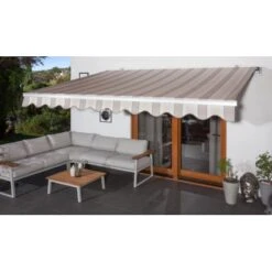 Wismar Gelenkarmmarkise Silber M. Kurbelbed. 300 X 250 Cm Stoff Hellgrau-Beige -Outdoor Schirm Verkauf 909869 2354 4