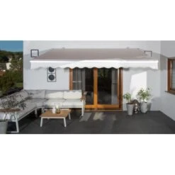 Wismar Gelenkarmmarkise Silber M. Kurbelbed. 300 X 200 Cm Stoff Uni Weiß -Outdoor Schirm Verkauf 909870 2354 3