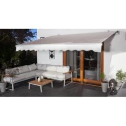 Wismar Gelenkarmmarkise Silber M. Kurbelbed. 300 X 200 Cm Stoff Uni Weiß -Outdoor Schirm Verkauf 909870 2354 4