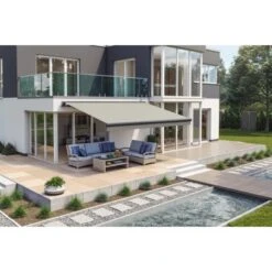 Wismar Teilhülsenmarkise Anthrazit M. Kurbelbed. 250 X 150 Cm Stoff Grau-Schwarz -Outdoor Schirm Verkauf 911534 2354 3