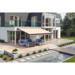 Wismar Teilhülsenmarkise Anthrazit M. Kurbelbed. 250 X 150 Cm Stoff Braun-Beige -Outdoor Schirm Verkauf 911538 2354 3