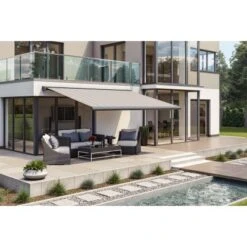 Wismar Kassettenmarkise Anthrazit Mit E-Motor 450 X 150 Cm Stoff Grau-Schwarz -Outdoor Schirm Verkauf 915198 2354 3