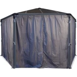 Palram - CanopiaVorhangset Für Roma/ Milano Pavillon Sechseckig Anthrazit -Outdoor Schirm Verkauf 9427626 2