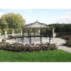 Eleo Pavillon Toskana 340 Cm X Ø 550 Cm Pulverbeschichtet Schwarz -Outdoor Schirm Verkauf 945302 4915 2