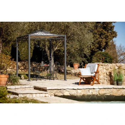 Eleo Pavillon Bolzano 269 Cm X 208 Cm X 208 Cm Pulverbeschichtet Schwarz 3 Eleo Pavillon Bolzano 269 Cm X 208 Cm X 208 Cm Pulverbeschichtet Schwarz – Bild 2