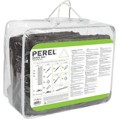 Perel Dreieckssonnensegel Wasserdurchlässig 5 X 5 X 5 M Dunkelgrau 5 Perel Dreieckssonnensegel Wasserdurchlässig 5 X 5 X 5 M Dunkelgrau – Bild 3