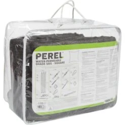 Perel Sonnensegel Quadratisch Wasserdurchlässig 5 X 5 M Dunkelgrau -Outdoor Schirm Verkauf 948719 1717 3