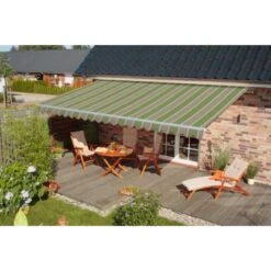 Spettmann Gelenkarmmarkise Star Klassik B 450 Cm X T 300 Cm Beige-Grün Gestreift -Outdoor Schirm Verkauf DESSIN 1474 mit Terrasse 2 1
