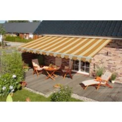 Spettmann Gelenkarmmarkise Star Klassik B 350 X T 250 Cm Beige-Orange Gestreift -Outdoor Schirm Verkauf T gewellt 2080 Dakar mod 2