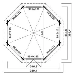 Lasita Maja Pavillion Jamaica Gletschergrün 347 Cm X 347 Cm -Outdoor Schirm Verkauf amaica 442400007 Grundriss
