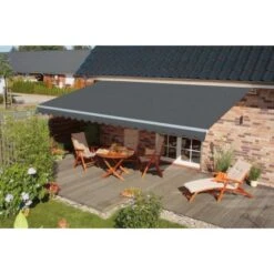 Spettmann Gelenkarmmarkise Star Klassik B 350 Cm X T 300 Cm Grau -Outdoor Schirm Verkauf ewellt offen Holzterasse 2 1