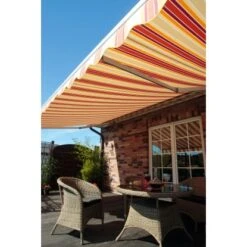 Spettmann Halbkassettenmarkise Sky Fix B 300 Cm X T 250 Cm Orange-Rot Gestreift -Outdoor Schirm Verkauf n Korbmoebel Dessin 5996 2 1