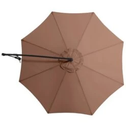 Ampelschirm Alvarado Ø 300 Cm Mokka Mit Kurbel -Outdoor Schirm Verkauf pelschirm Alvarado Rund 10